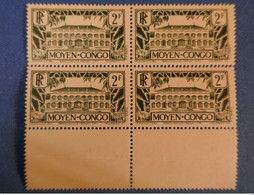 E9 MOYEN CONGO BEAU BLOC NEUF 1933 LE 2 FRANCS - Unused Stamps