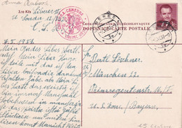 TCHECOSLOVAQUIE 1951 ENTIER POSTAL/GANZSACHE/POSTAL STATIONERY CARTE CENSUREE DE LIBEREC - Postcards