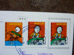 2005   3 Stamps On A Post Card Used - Usati