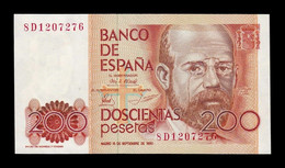 España 200 Pesetas L. Alas Clarín 1980 Pick 156 Reposición SC- AUNC - [ 4] 1975-…: Juan Carlos I.