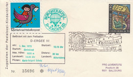 AUTRICHE LETTRE DE CHRISTKINDL TRANSPORTEE PAR BALLON 1973 - Poststempel - Freistempel
