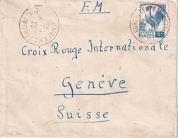 ALGERIE 1945 LETTRE F.M. POUR GENEVE - Covers & Documents