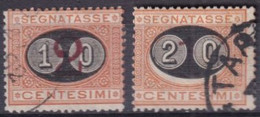 ITALIA - 1890 - TAXE YVERT N°22/23 OBLITERES  - COTE = 50 EUR. - Used