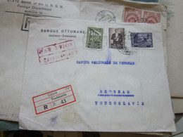 Banque Ottomane Galata Istambul  R Par Avion To Beograd 1953 Osmanli Bankasi - Lettres & Documents