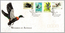 AVES ACUATICAS - WATERBIRDS Of AUSTRALIA. FDC Jabiru NT, Australia, 1991 - Oblitérations & Flammes
