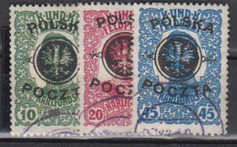 POLOGNE  1919   N°  108 / 110       COTE    40 € 00         ( S 964 ) - Used Stamps