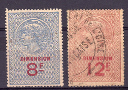 DIMENSION N° 72 Et 73 Obli - Revenue Stamps
