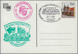 SSt MARKTREDWITZ 50 Jahre Tag Der Briefmarke 20.7.1986 Mit Grünem Cachet-Stempel - Giornata Del Francobollo