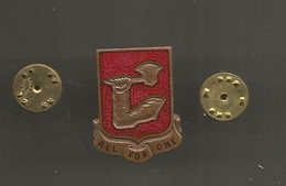 Insigne ,militaria , Etats Unis , 40 Th Field Artillery Regiment ,unit Crest, ALL FOR ONE,  Frais Fr 1.95 E - Altri & Non Classificati