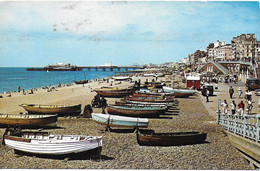 THE SEA FRONT AND WEST PIER, BRIGHTON, SUSSEX, ENGLAND. USED POSTCARD   Ps1 - Brighton