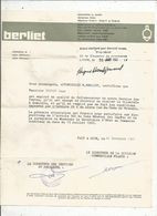 Attestation D'employeur , Automobiles M. BERLIET, 1961 , Cachet : Berliet ,chambre De Commerce De Lyon - Non Classificati