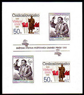 CZECHOSLOVAKIA 1988 Political Anniversaries Imperforate Block MNH / **.  Michel Block 77B - Blocs-feuillets