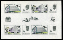 CZECHOSLOVAKIA 1988 PRAGA '88: Modern Buildings Blocks MNH / **.   Michel Block 85-86 - Hojas Bloque