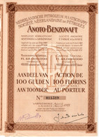 Société Néerlandaise De Pétroles Anoto-Benzonaft - Action 1922 Avec 20 Coupons - Gravenhage La Haye - Oil - Pays-Bas - A - C