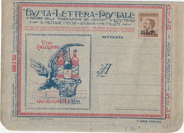 - B.L.P. -1921 Busta Lettera Postale (Toscana 4 Serie) Pubblicità "Vini Calissano" Affrancata Con Cent. 40 N° 4  Nuova - Zegels Voor Reclameomslagen (BLP)