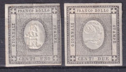 ITALIE / SARDAIGNE - 1861 - YVERT N°16/17 (*) SANS GOMME - COTE = 105 EUR. - Sardaigne