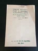 Carnet Contenant 8 Vignettes : Comité National Pour Le Monument Au Maréchal Joffre, Cf Photos. - Blocks Und Markenheftchen