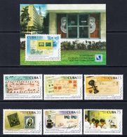 2015 Cuba Philately Stamps On Stamps Postal Museum Complete Set Of 6 + Souvenir Sheet MNH - Unused Stamps