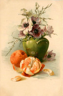 Catharina KLEIN Klein * CPA Illustrateur Dos 1900 * Fleurs Orange Clémentine Mandarine Pot Vase - Klein, Catharina