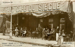 Aubenas * Carte Photo * Devanture Grand Café Du Siècle L. CHAMPEL Propriétaire , Bière POUSSET * Commerce - Aubenas
