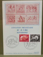 Esposition Philatélique Differdange 1955. Tirage 400 Uni. - Stamped Stationery
