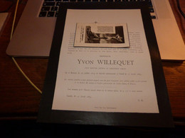 Lettre De Mort Yvon Willequet Deitte Renaix 1819 1883 - Avvisi Di Necrologio