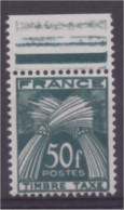 Timbre Taxe N°88 50 F Vert Foncé Bord De Feuille Haut Neuf Scan Recto/verso - 1859-1955 Nuevos