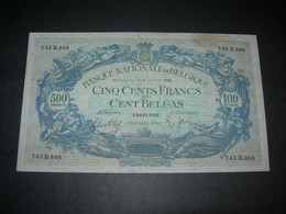 Belgium 500 Francs - 100 Belgas 1939 - 500 Franchi-100 Belgas