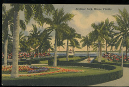 Bayfront Park Miami FL Postcard 1939 Vintage Linen - Tampa