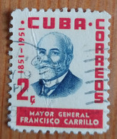 Francisco Carrillo (Major Général/Personnalité) - Cuba - 1955 - YT 420 - Used Stamps