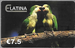 CARTE-PREPAYEE-7,5€-€LATINA-PERROQUETS-Plastic Fin -Gratté--V °SANS Service Clientele- TBE/RARE - Parrots