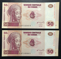 D. P. CONGO, 2 X Uncirculated Banknotes, « 50 Francs », 2000 - Other - Africa