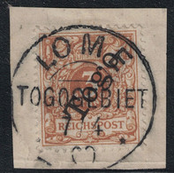 TOGO - N°1 - 3P BRUN - CACHET LOME TOGOGEBIET - SUR FRAGMENT DE LETTRE. - Used Stamps