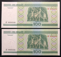 BELARUS, 2 X Uncirculated Banknotes, « 100 RUBLES », 2000 - Otros – Europa