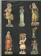 Lot De  7 Chromos - Découpis - Enfants  - Fleurs   - Fillettes  - Réf.66. - Enfants