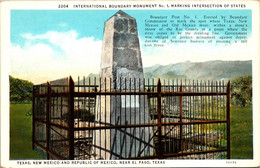 Texas El Paso International Boundary Monument Curteich - El Paso