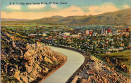 Texas El Paso View From Scenic Drive Curteich - El Paso