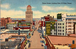 Texas El Paso Texas Street Looking East 1948 Curteich - El Paso