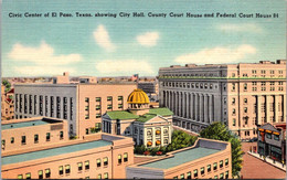 Texas El Paso Civic Center Showing City Hall County Court House & Federal Court House - El Paso