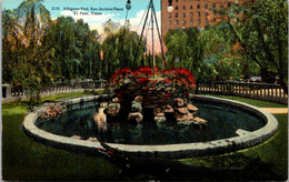 Texas El Paso San Jacinto Plaza Alligator Pool 1936 Curteich - El Paso