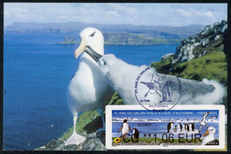 FRANCE (2021) Carte Maximum Card ATM LISA Albatros à Sourcils Noirs (Diomedea Melanophris) TAAF 75 Ans Salon D'Automne - 2020-…