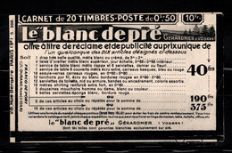 France Couverture De Carnet Vide S308 - Alte : 1906-1965