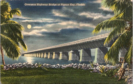 Florida Keys Overseas Highway Bridge At Pigeon Key At Night 1942 - Key West & The Keys