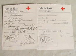 Charleroi. Septembre 1944. Documents Décès Croix Rouge Tués Combats : Allemands, US Et Civils - 1939-45