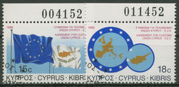 Zypern 1988 Zollabkommen Zyperns Mit Der Europ. Gemeinschaft 693/94 Gestempelt - Gebraucht