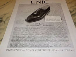 ANCIENNE PUBLICITE DEPOSITAIRE CHAUSSURE HOMME  UNIC 1936 - 1900-1940