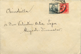 1935 ALBACETE , SOBRE CIRCULADO A CHINCHILLA - Storia Postale