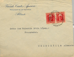 ALBACETE , SOBRE CIRCULADO A CHINCHILLA CON LLEGADA  AL DORSO - Lettres & Documents