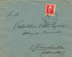 1933  ALBACETE , SOBRE CIRCULADO DE CORRAL RUBIO A CHINCHILLA - Storia Postale