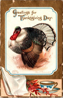 Thanksgiving Greetings With Turkey 1909 Clapsaddle - Thanksgiving